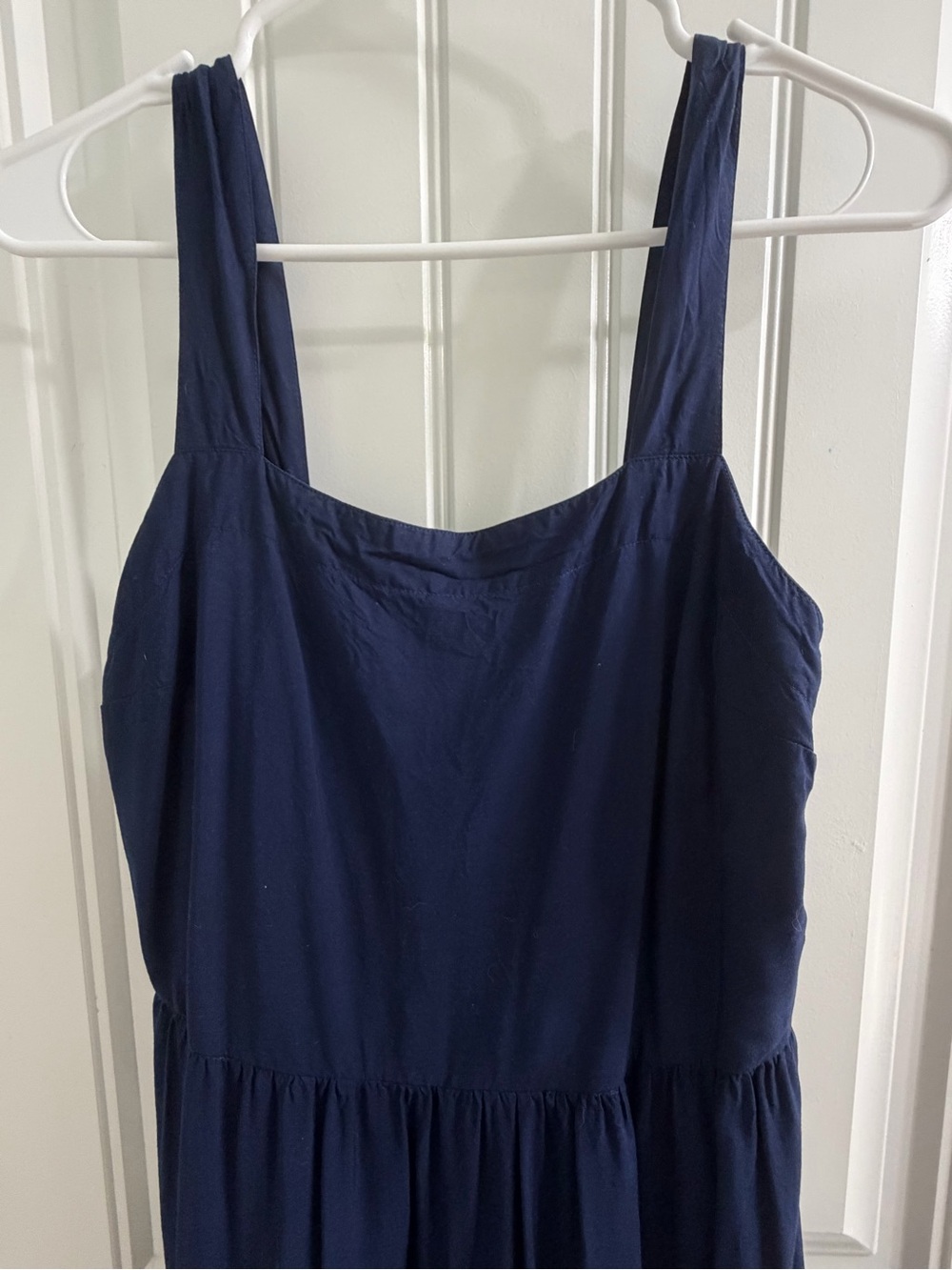 crown & ivy Navy Maxi Sundress Pink and White Lace Accents Sz S Boho Cottagecore - Picture 6 of 9